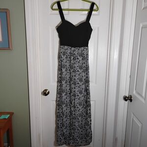 Maxi Baby Doll Bodice Mosaic Skirt Sundress Mudd Large